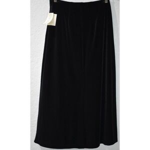 Velvet Long Maxi Skirt PS Black Stretch Pull-on Slit Party Petite SMALL NEW Vtg